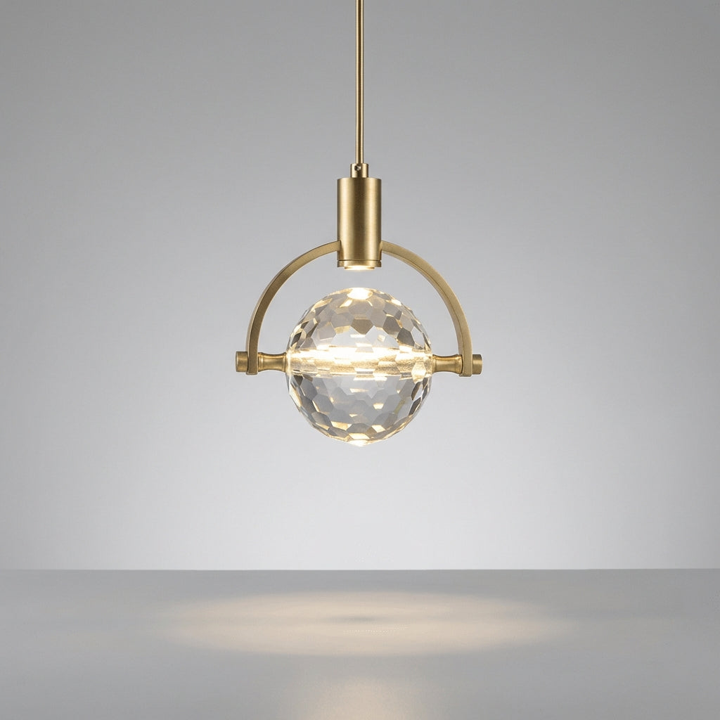 LuxeSphere | Crystal-Embellished Pendant Light | Modern LED Design