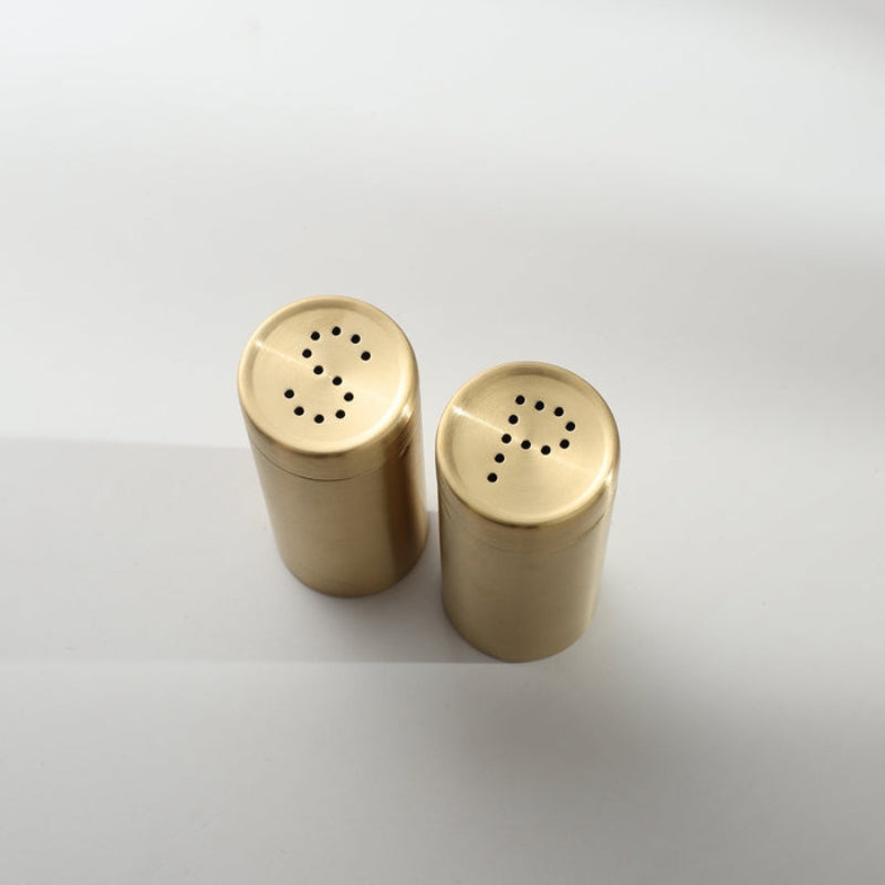 Elegant Duo: Premium Weighted Stainless Steel Seasoning Shakers