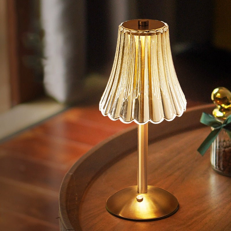 Aurora Luxe Golden Crystal Lamp for Elegant Home Lighting
