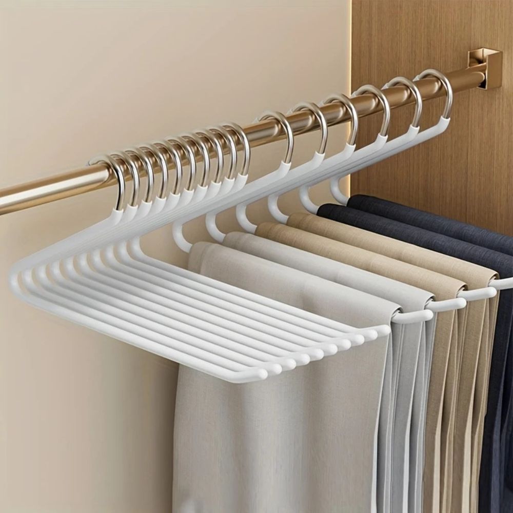 Sleek Space-Saver Pants Hanger | Stainless Steel Organizer