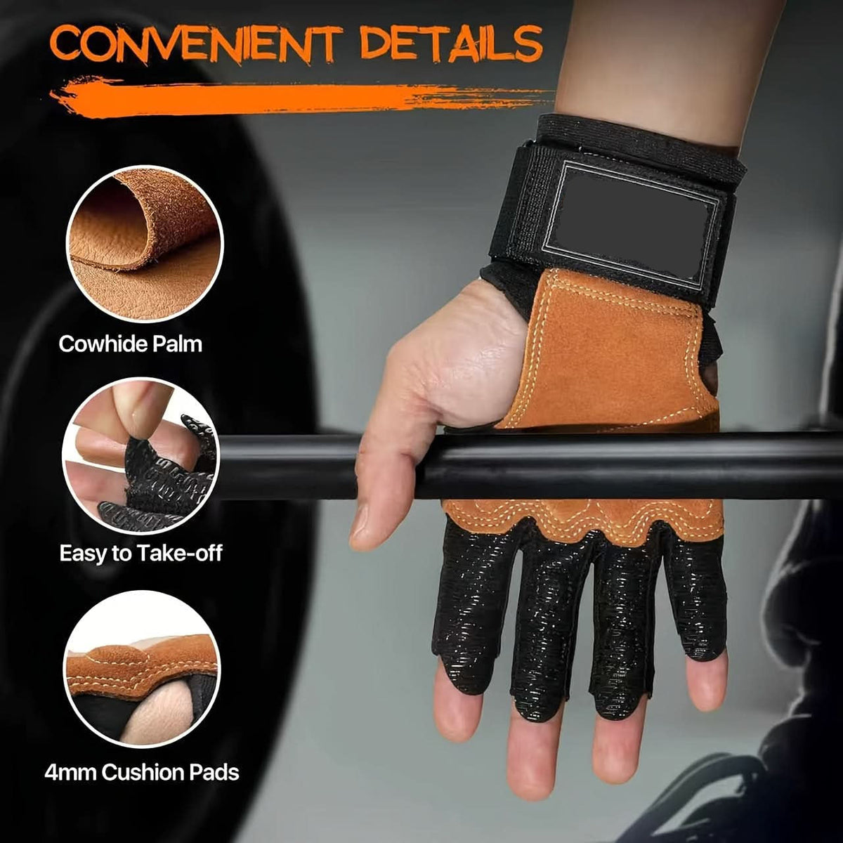 PowerGrip - Enhanced Weightlifting Gloves with Supportive Wrist Strap