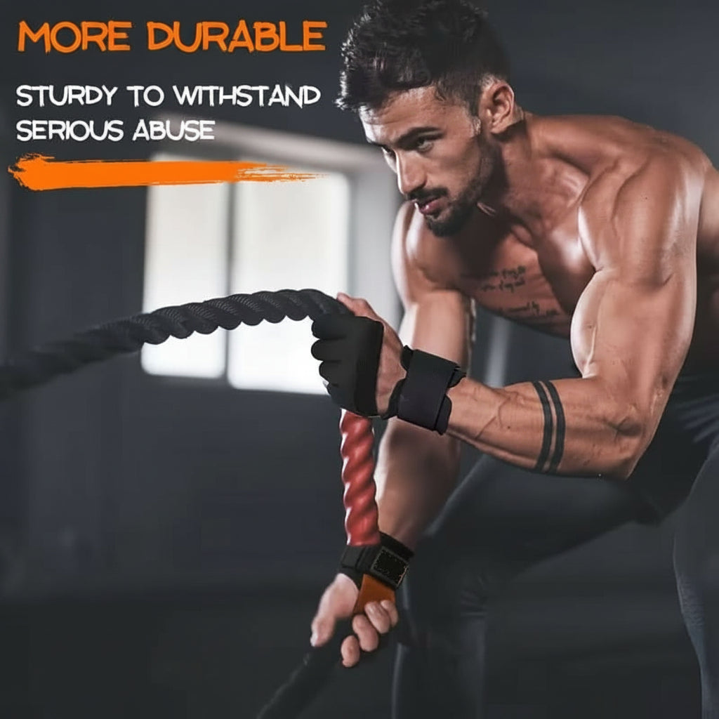 PowerGrip - Enhanced Weightlifting Gloves with Supportive Wrist Strap
