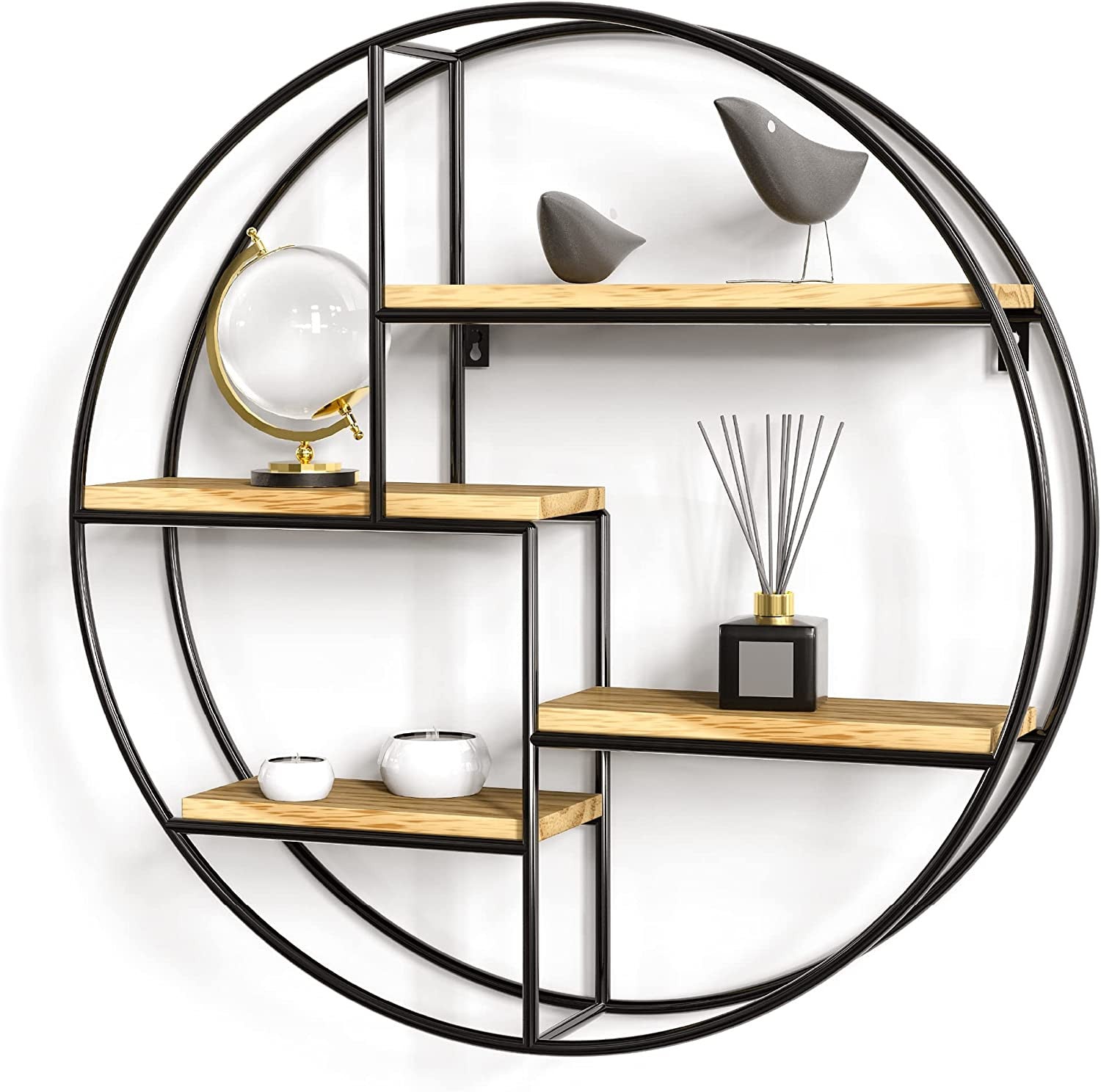 Rustic Round Floating Wall Shelf for Modern Spaces