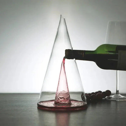 Elegant Pyramid Wine Carafe with Gentle Pour Feature