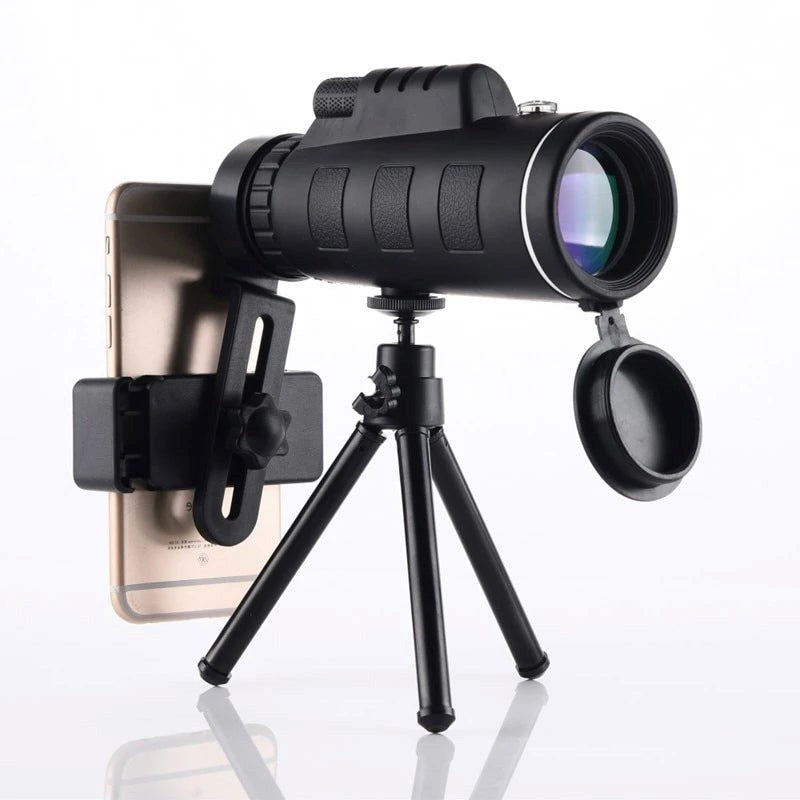 High-Definition Monocular with Smartphone Attachment & Tripod – Waterproof Design