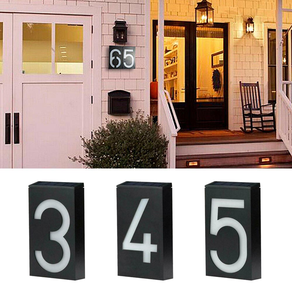 House Number Sign Powered by Solar Energy