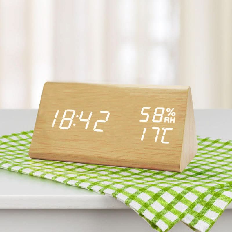 Sleek Digital Clock with Temperature and Light Adjustment