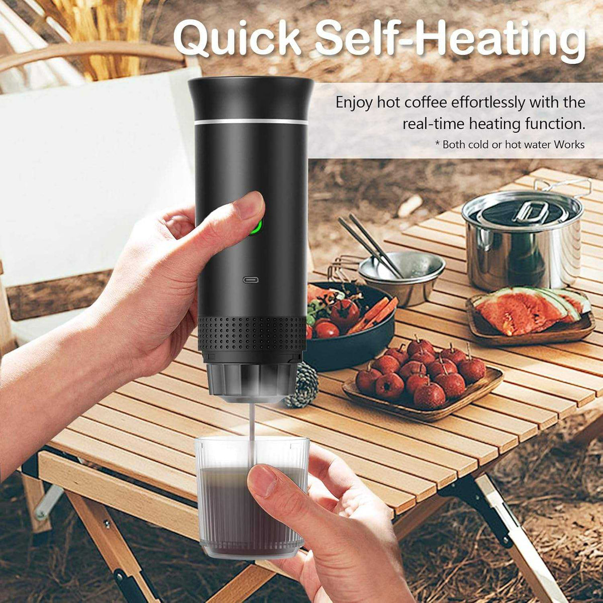 Compact Wireless Espresso Brewer | 20-Bar Pressure & USB Rechargeable