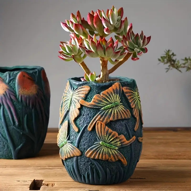 Charming Hand-Painted Plant Holder for Any Space