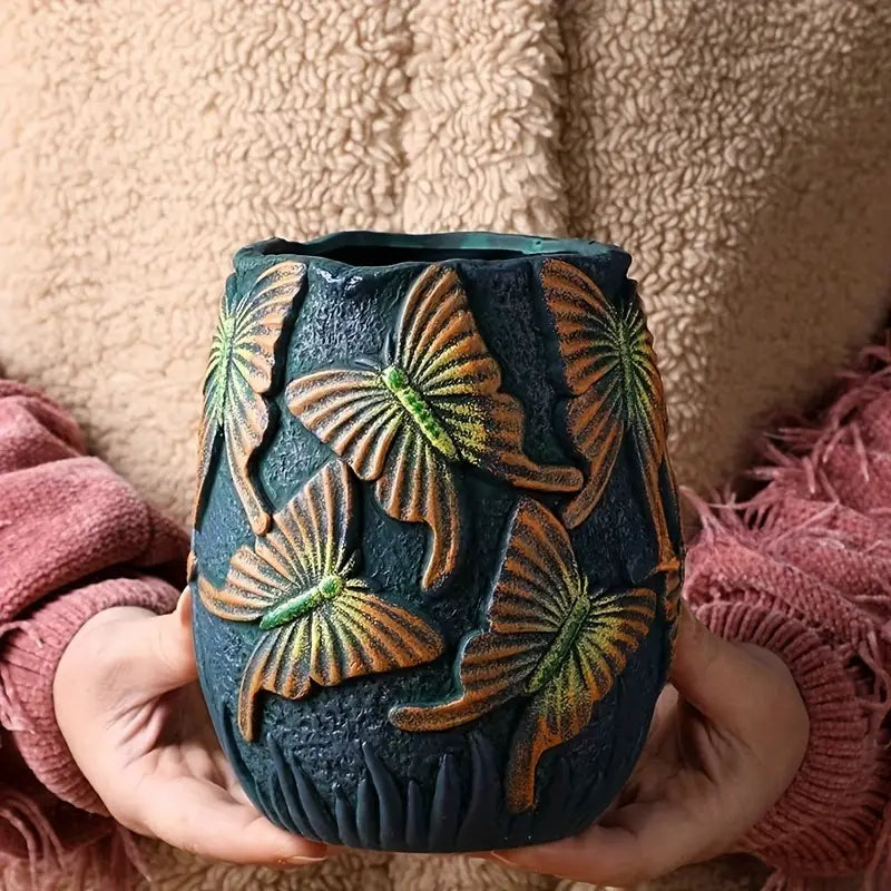 Charming Hand-Painted Plant Holder for Any Space