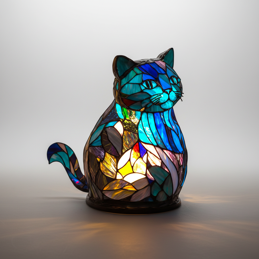 Animal Head Mosaic Lamp - Handcrafted Decorative Light