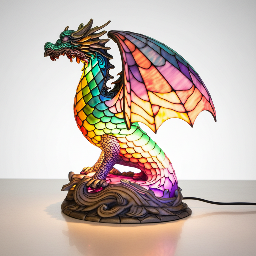 Animal Head Mosaic Lamp - Handcrafted Decorative Light
