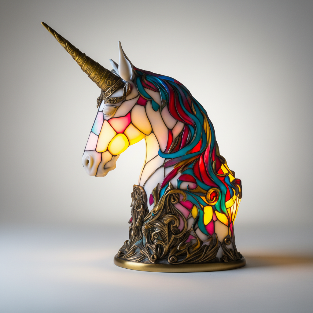 Animal Head Mosaic Lamp - Handcrafted Decorative Light