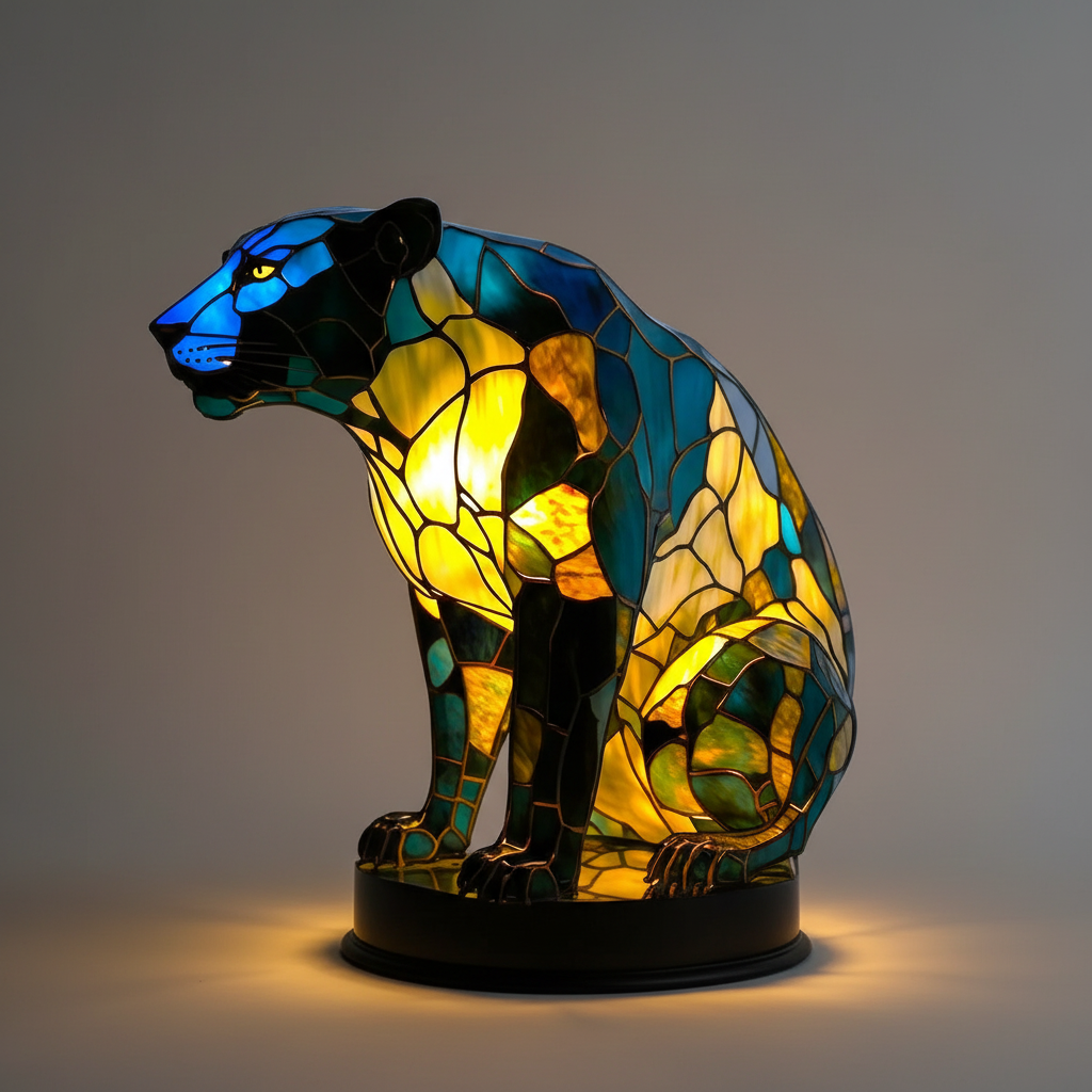 Animal Head Mosaic Lamp - Handcrafted Decorative Light