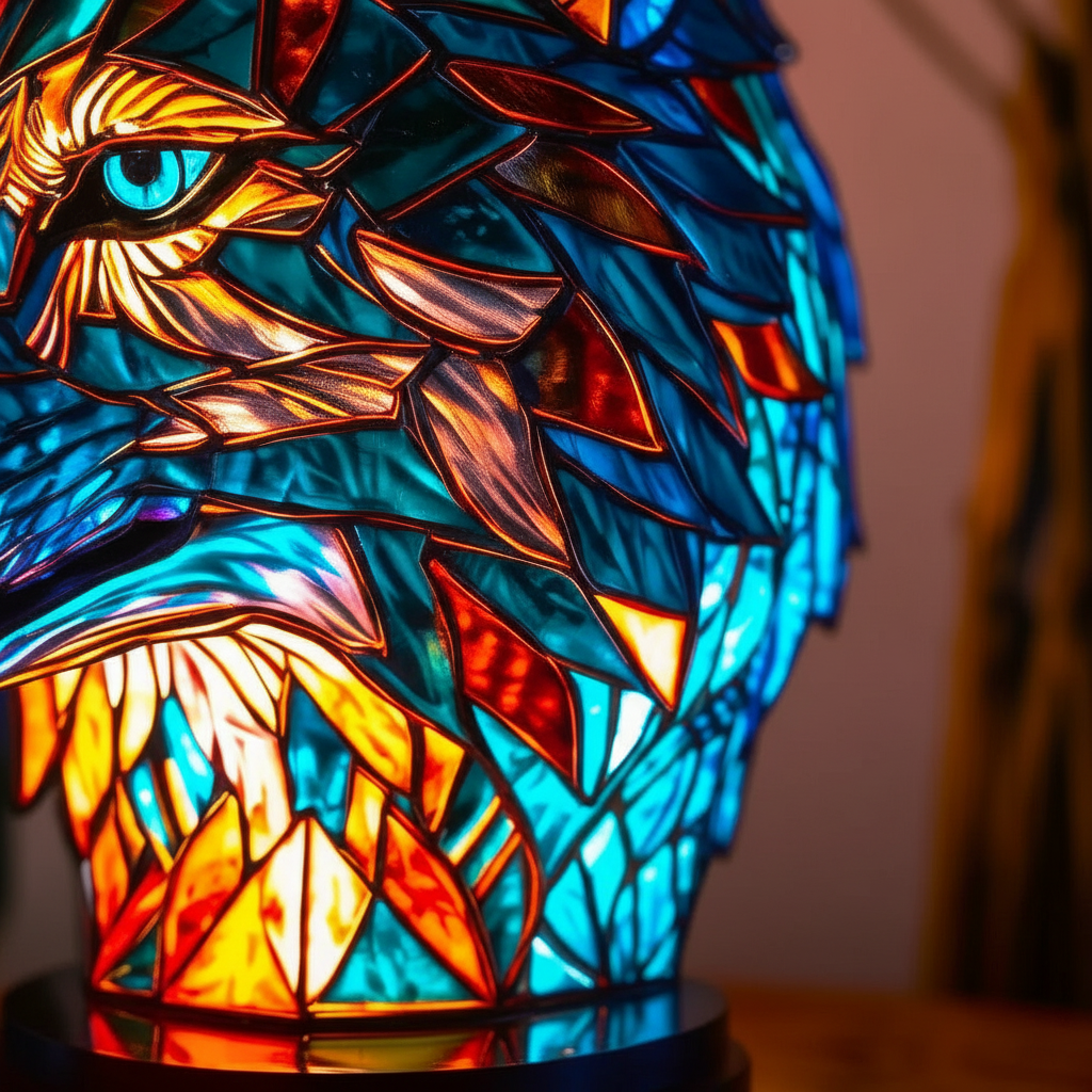 Animal Head Mosaic Lamp - Handcrafted Decorative Light