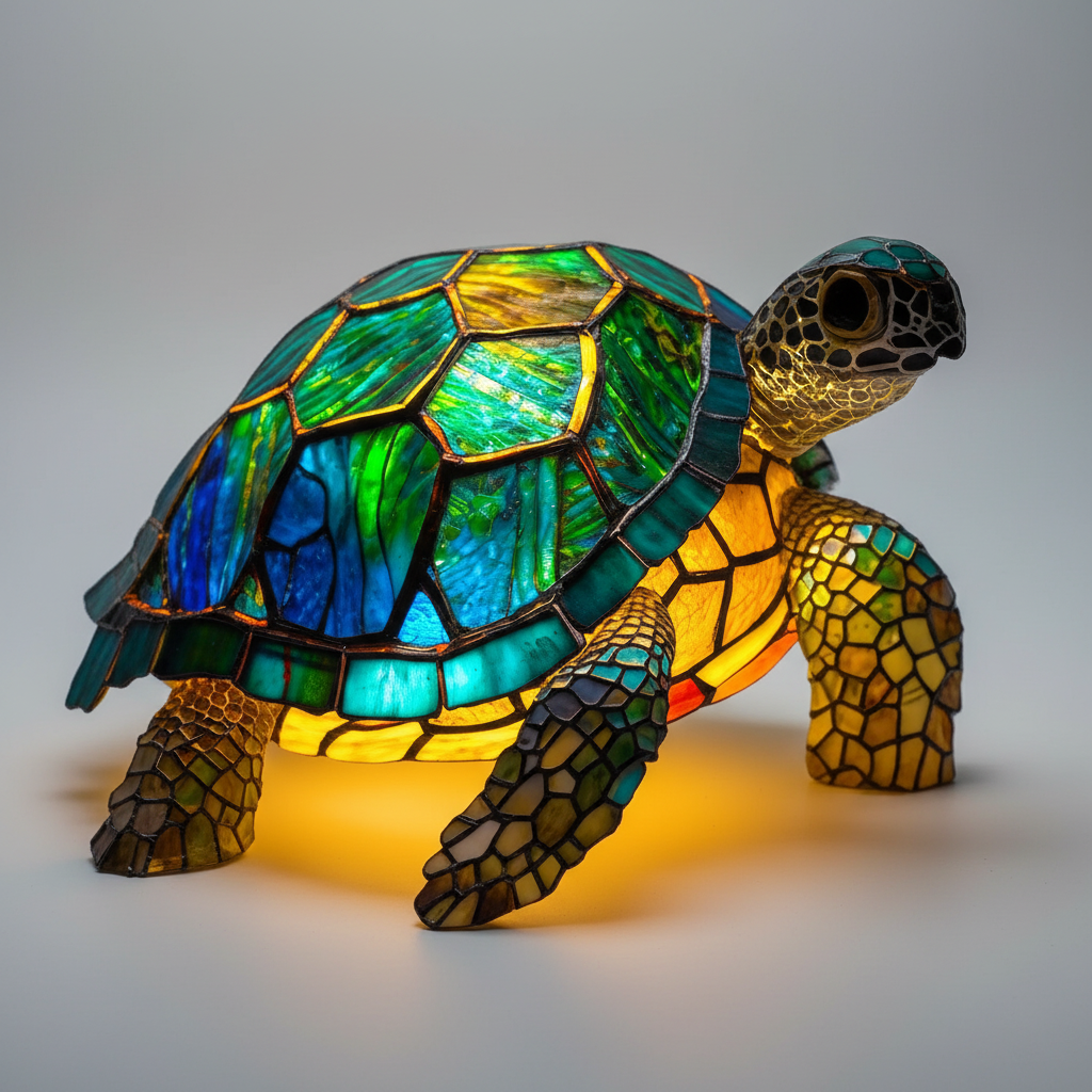 Animal Head Mosaic Lamp - Handcrafted Decorative Light
