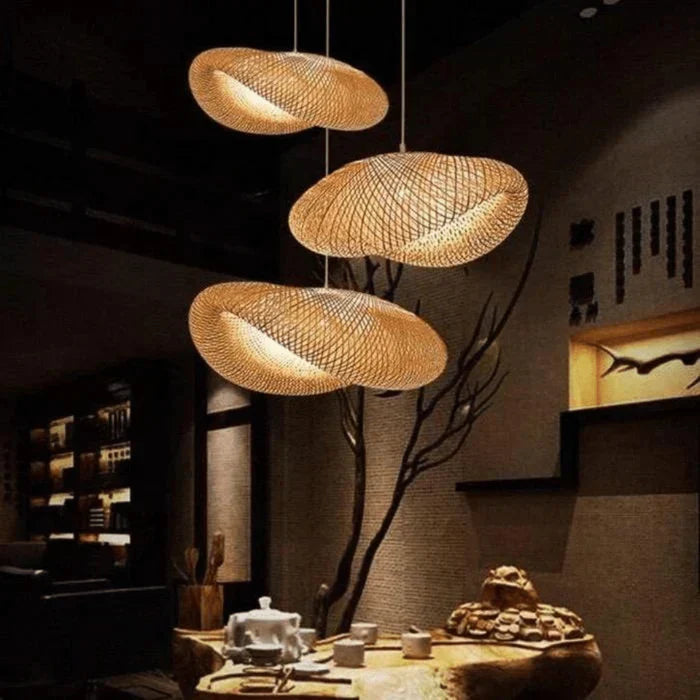 Rattan Pendant Light - Handcrafted Weave Design