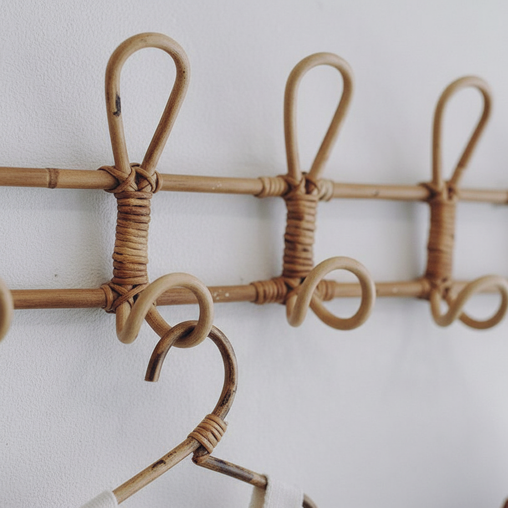 Wall Hook Made of Handwoven Rattan