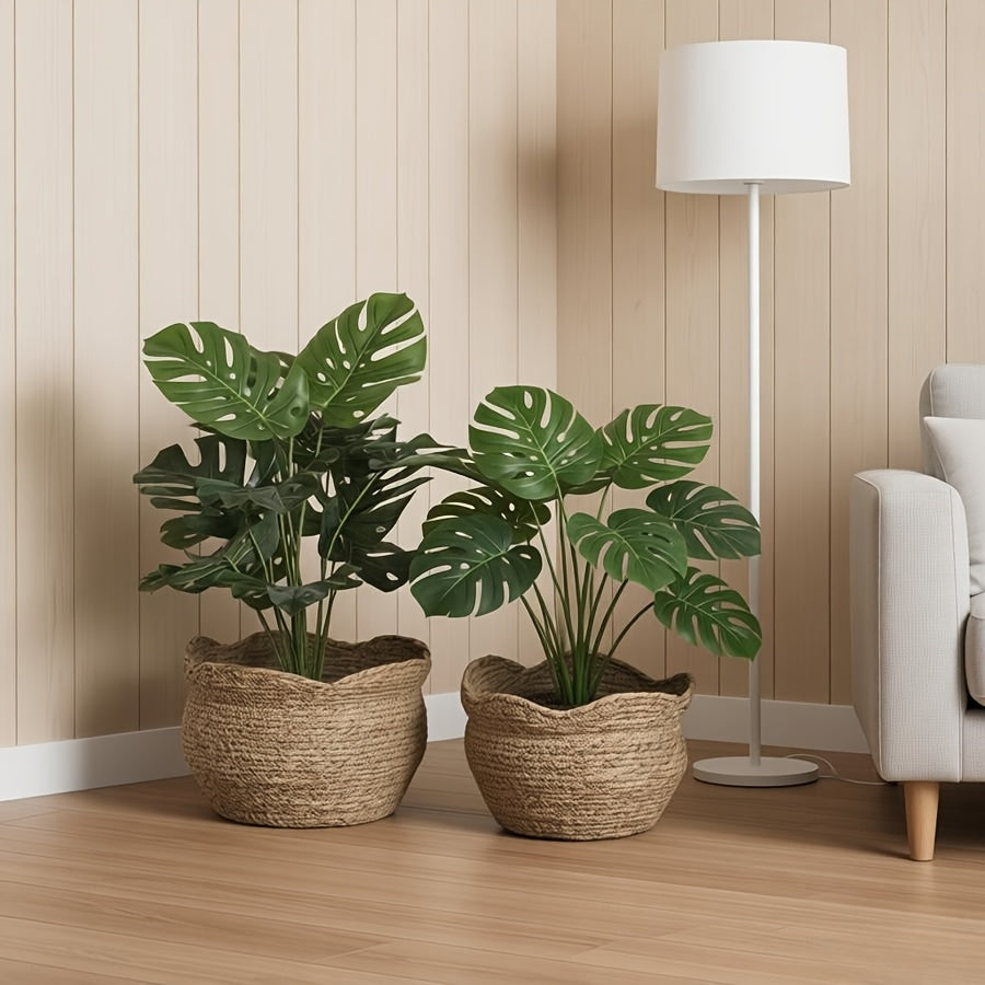 Elegant Woven Basket Planter for Indoor Greenery