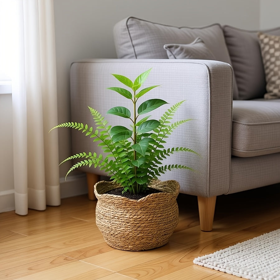 Elegant Woven Basket Planter for Indoor Greenery