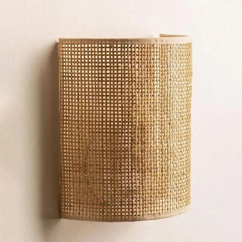Artisan Bamboo Wall Lamp with E27 Socket for LED Bulbs