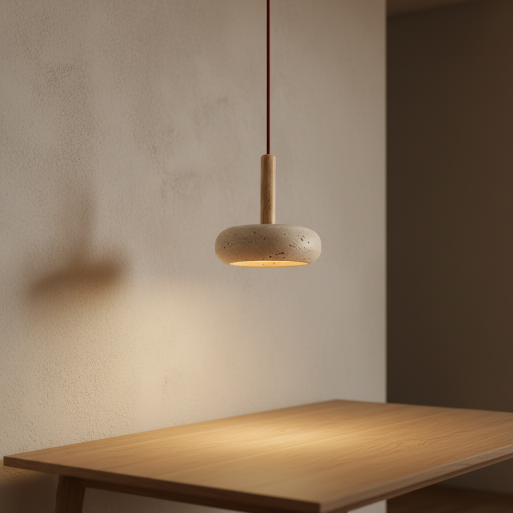 Stone Pendant Light Fixture - Hanging Design for Calm Ambiance