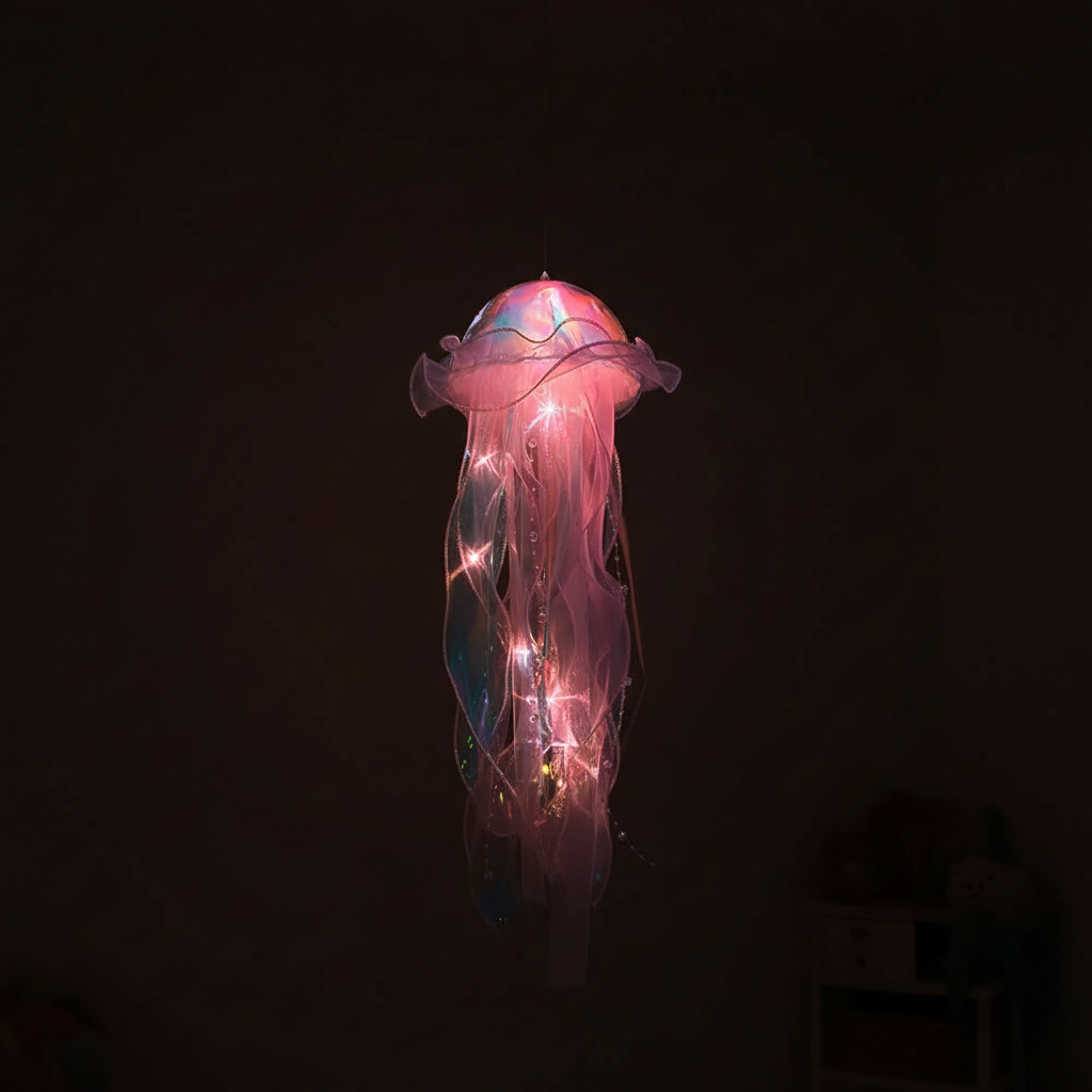 Plastic Jellyfish Pendant Light – Hanging Decorative Lamp