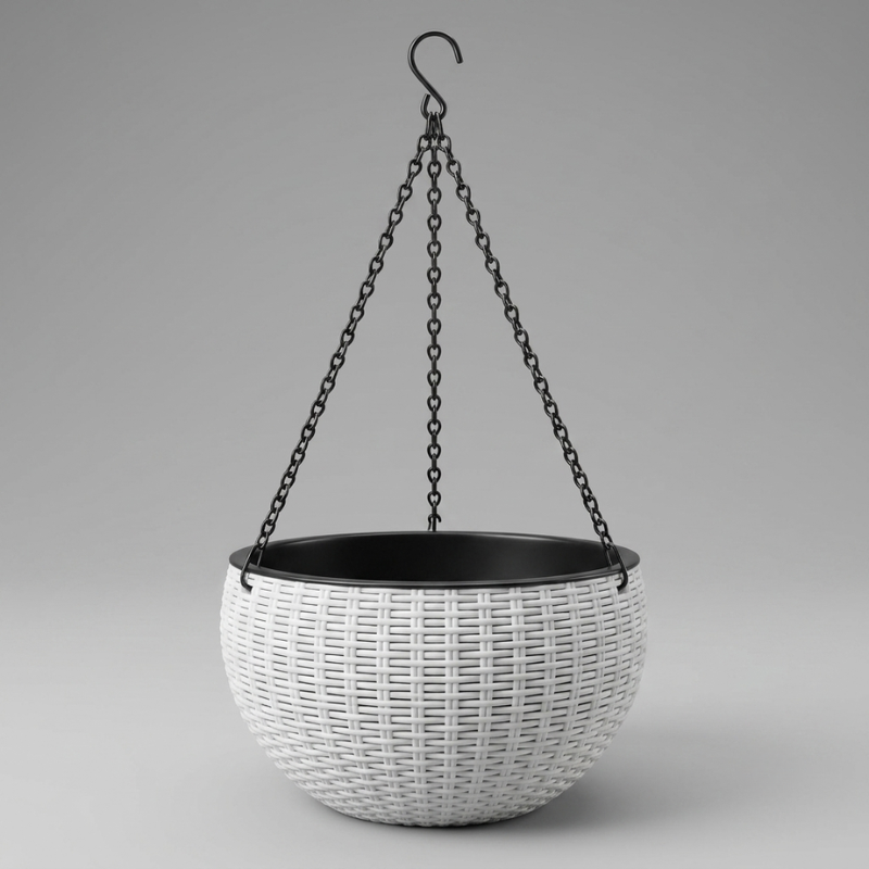 Elegant Round Hanging Planter with Iron Chain