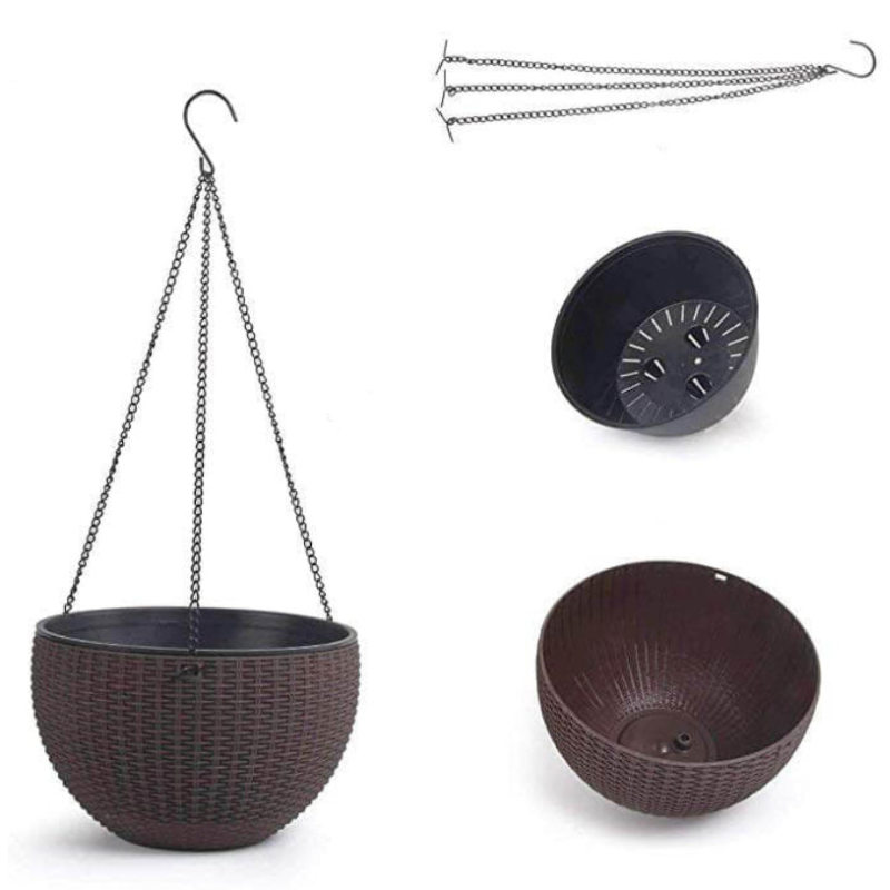 Elegant Round Hanging Planter with Iron Chain
