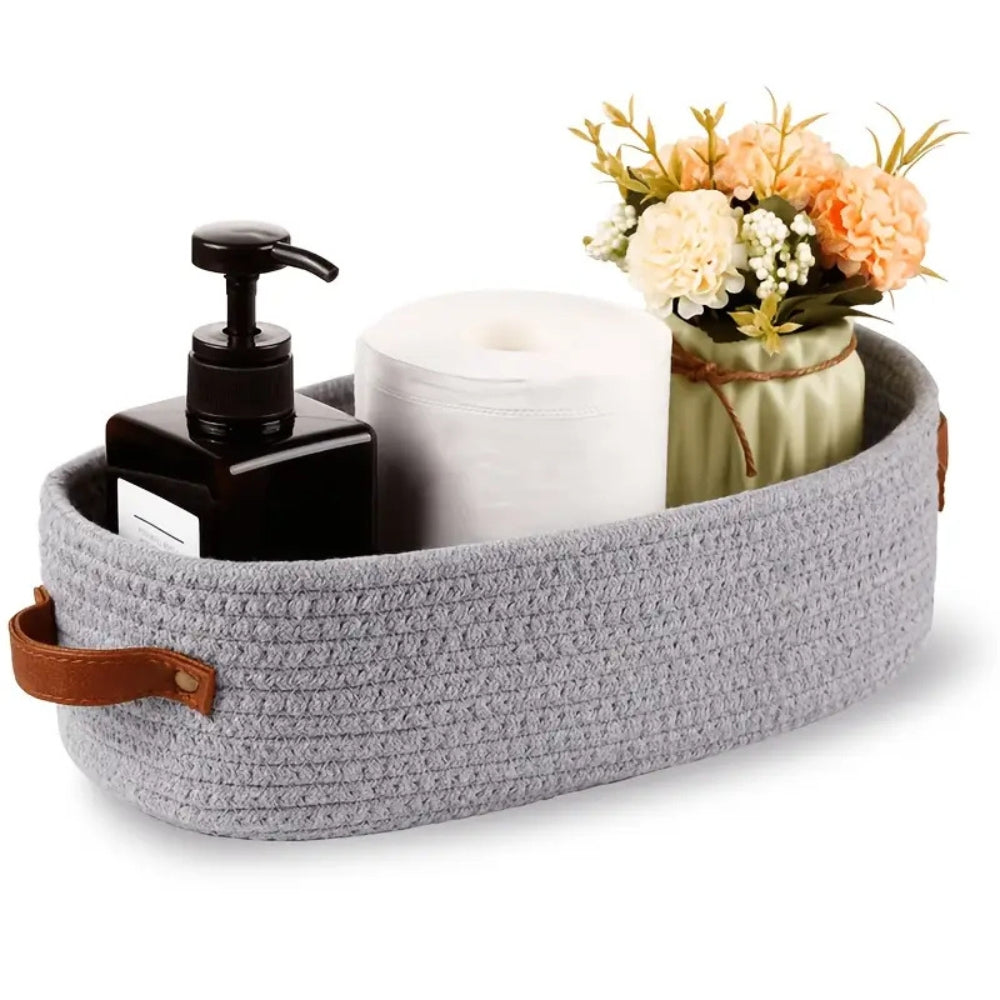 Natural Fiber Storage Basket with Easy-Grip Handles