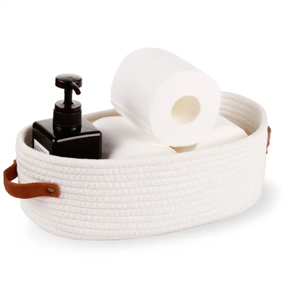 Natural Fiber Storage Basket with Easy-Grip Handles