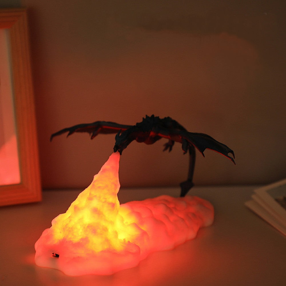 Bluetooth-Enabled Dragon-Shaped Lamp - PyroGlow Design