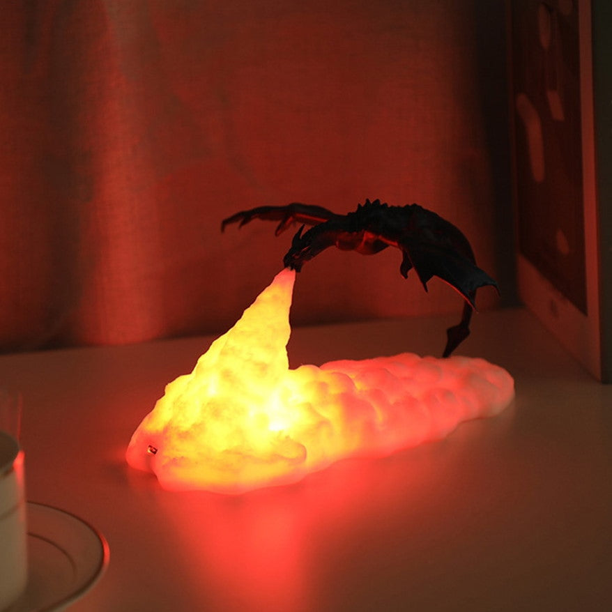 Bluetooth-Enabled Dragon-Shaped Lamp - PyroGlow Design