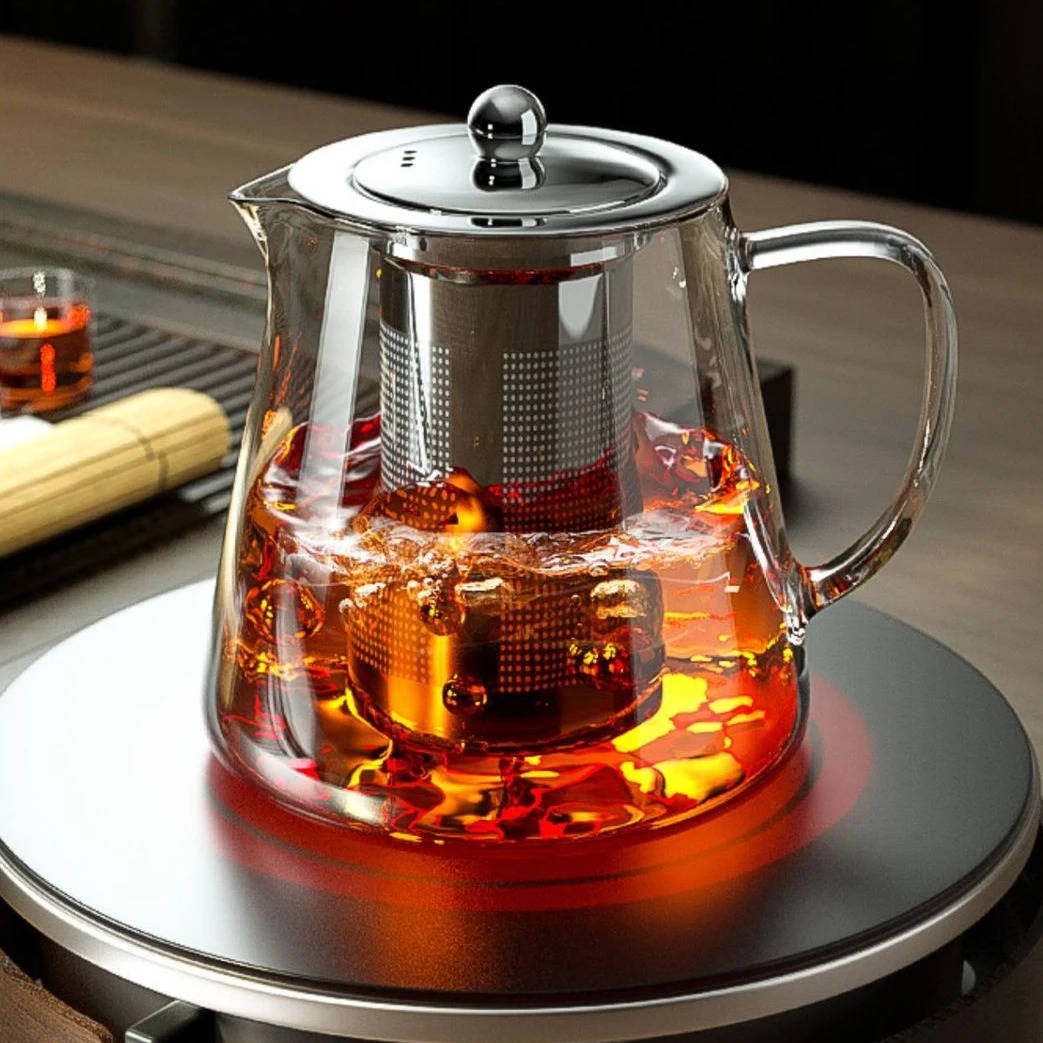 Elegant Glass Teapot with Stainless Steel Infuser