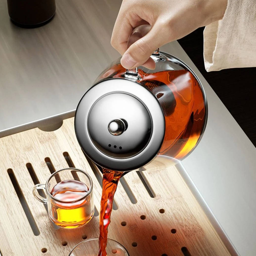Elegant Glass Teapot with Stainless Steel Infuser