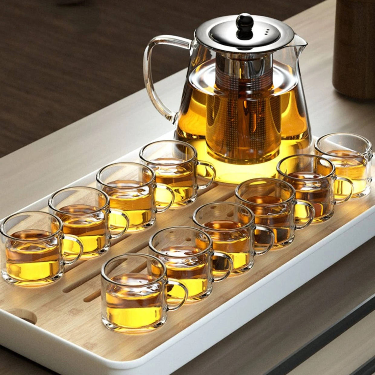 Elegant Glass Teapot with Stainless Steel Infuser