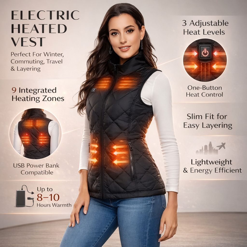 Thermal Comfort Vest for Women | 9 Heating Zones for Cozy Warmth