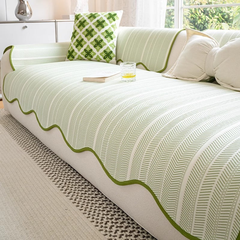 Stylish Microfiber Sofa Protector with Non-Slip Backing