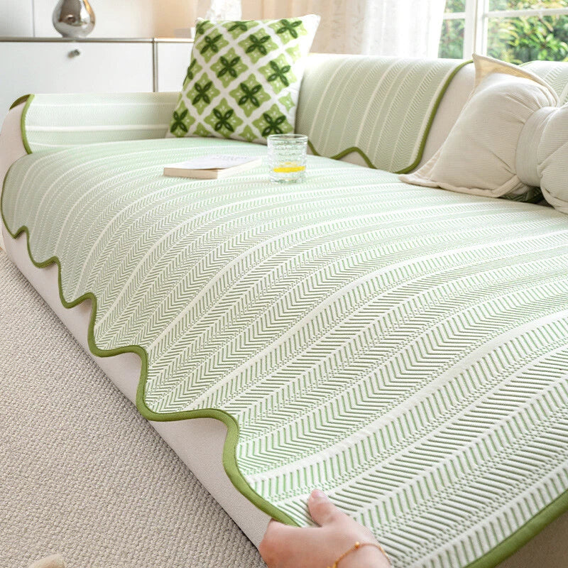 Stylish Microfiber Sofa Protector with Non-Slip Backing
