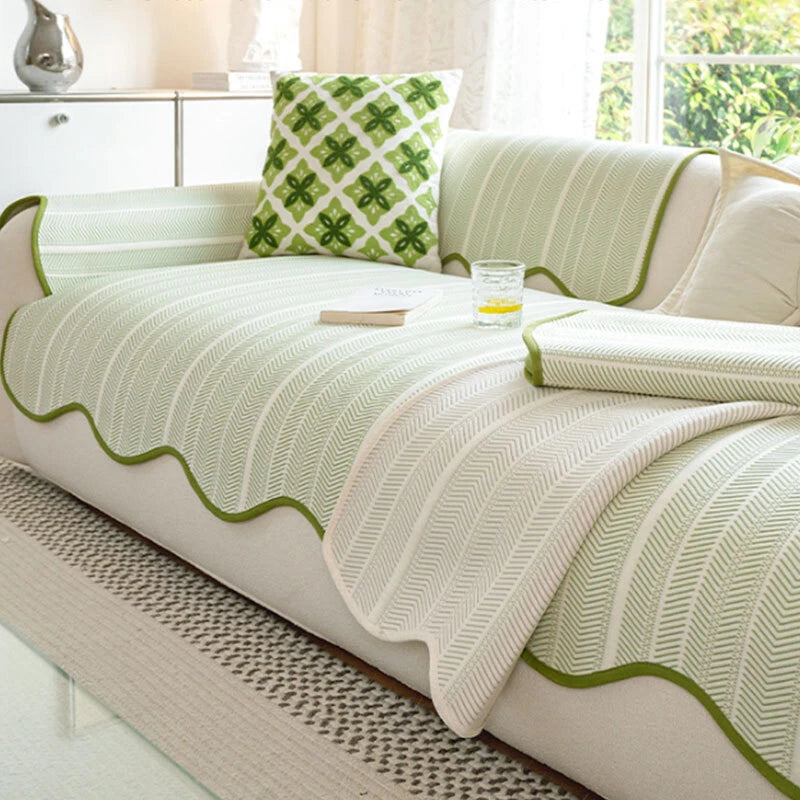 Stylish Microfiber Sofa Protector with Non-Slip Backing
