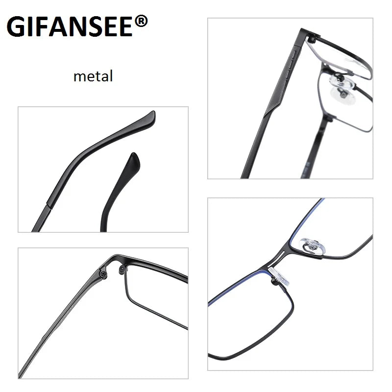 VividVision Blue Light Filtering Glasses for Men – Lightweight Rectangle Design