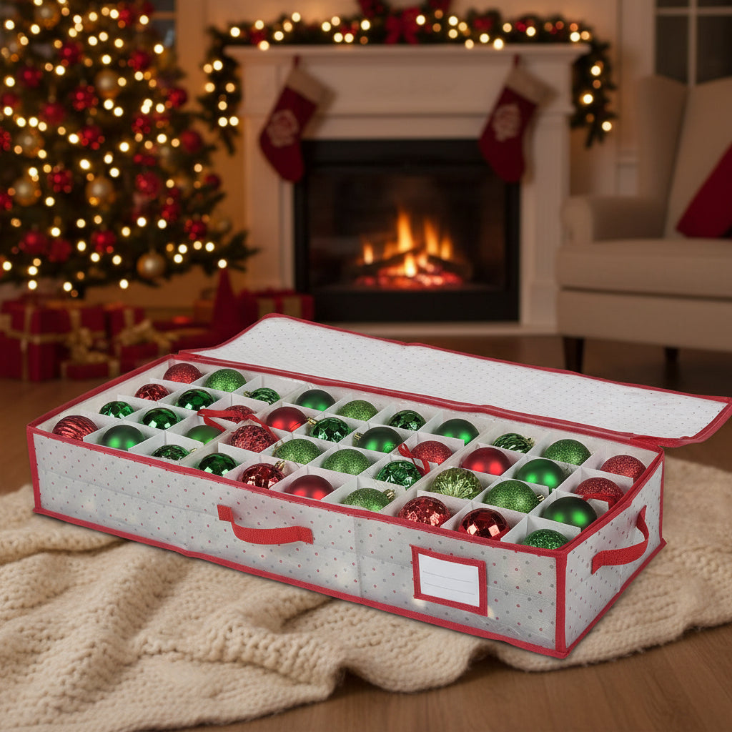 Ultimate Ornament Keeper | Spacious Zippered Storage for 128 Treasures