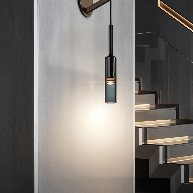 Smoke Glass Minimalist Wall Light Fixture