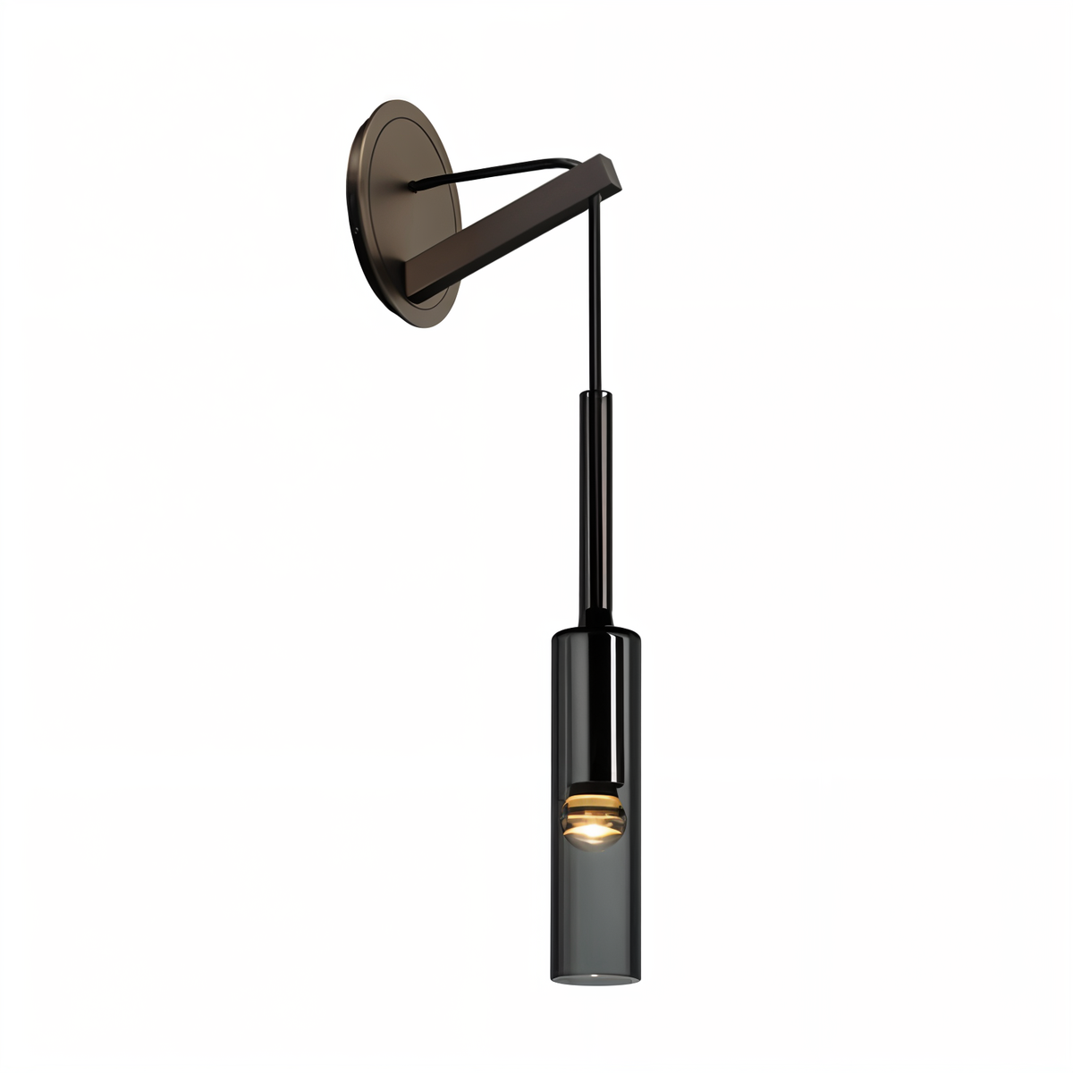 Smoke Glass Minimalist Wall Light Fixture