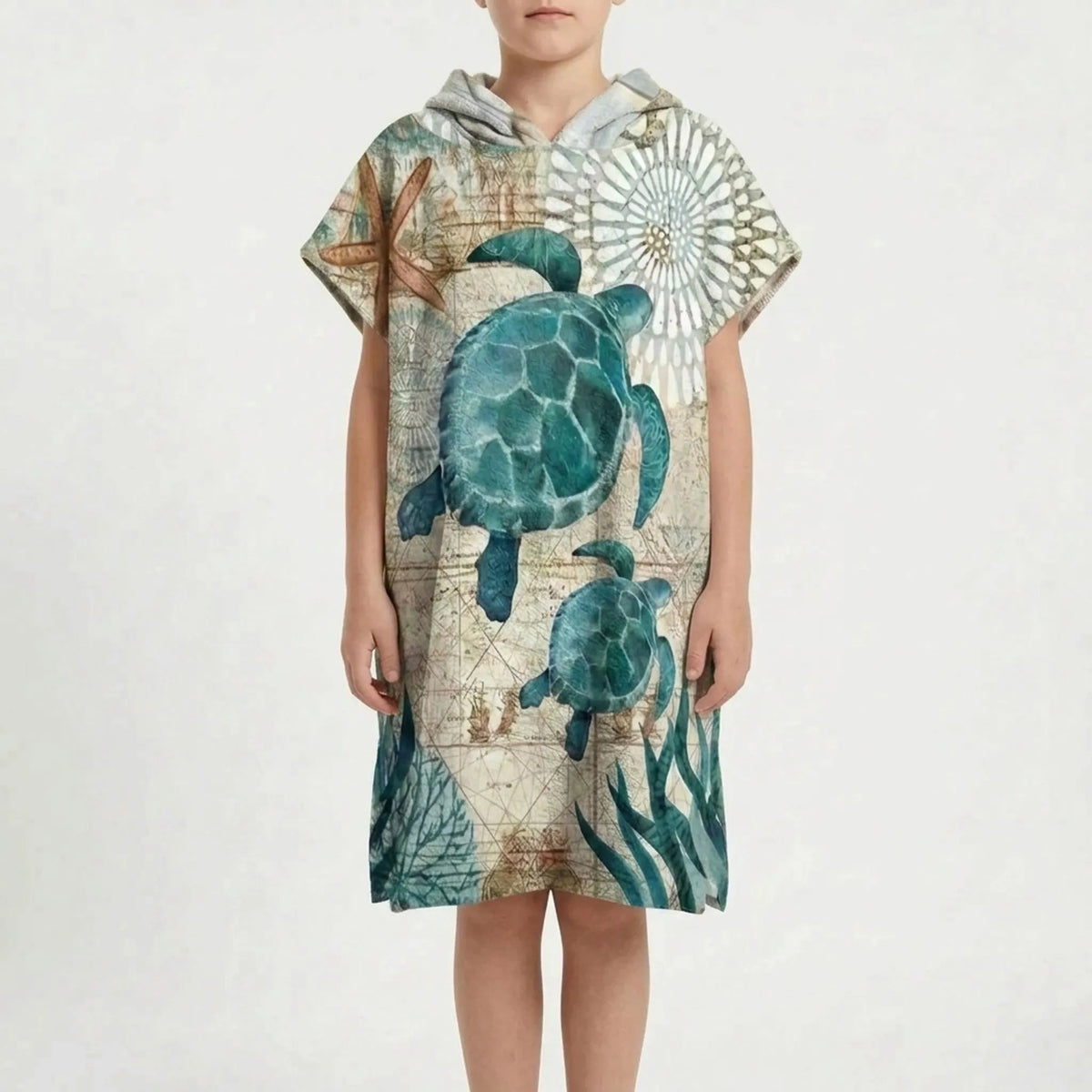 Coastal Hooded Poncho for Beach Use