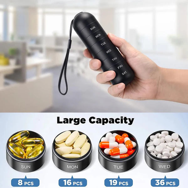 Travel-Friendly 7-Day Medication Organizer with Durable Design