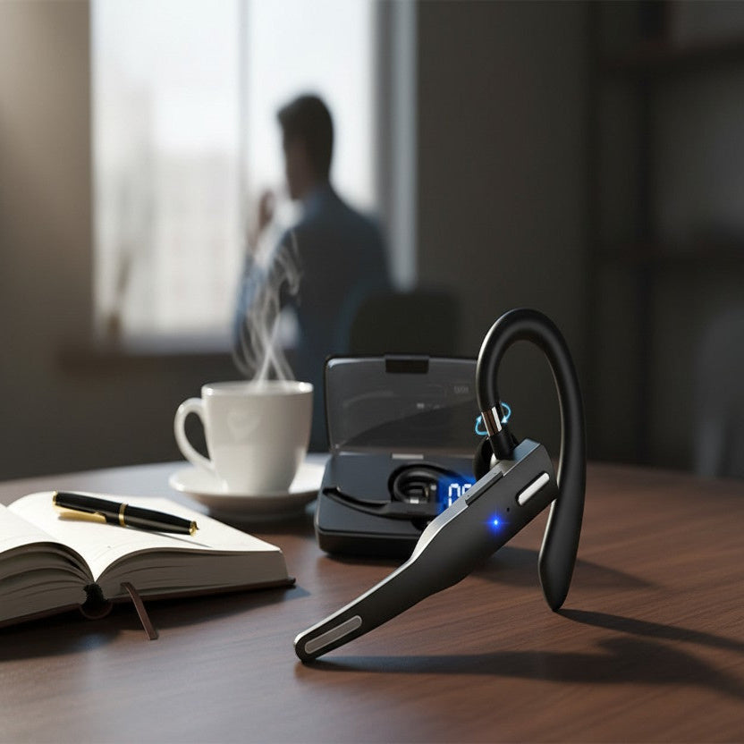 SoundWave Wireless Earphone with Noise-Cancelling Mic – 20-25H Talk Time & Adjustable Fit