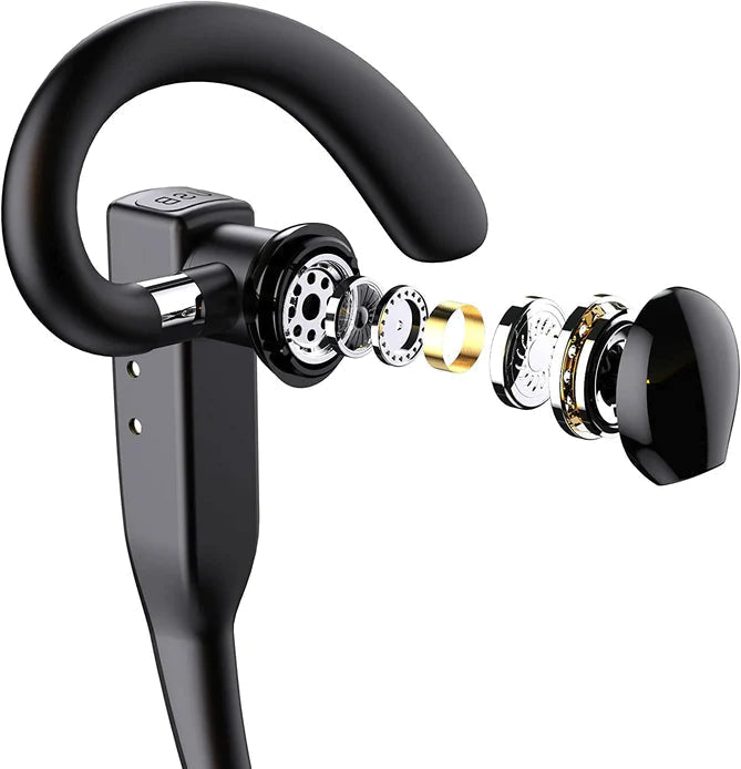 SoundWave Wireless Earphone with Noise-Cancelling Mic – 20-25H Talk Time & Adjustable Fit