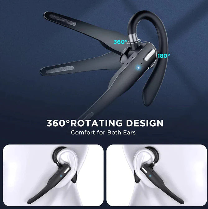 SoundWave Wireless Earphone with Noise-Cancelling Mic – 20-25H Talk Time & Adjustable Fit