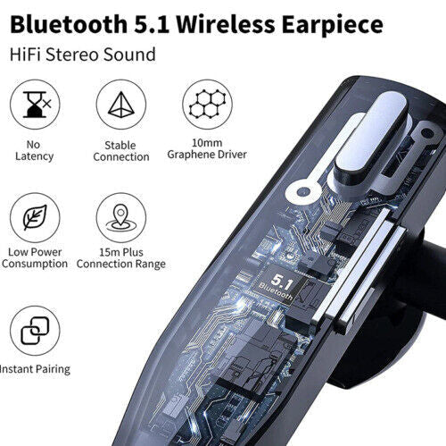 SoundWave Wireless Earphone with Noise-Cancelling Mic – 20-25H Talk Time & Adjustable Fit